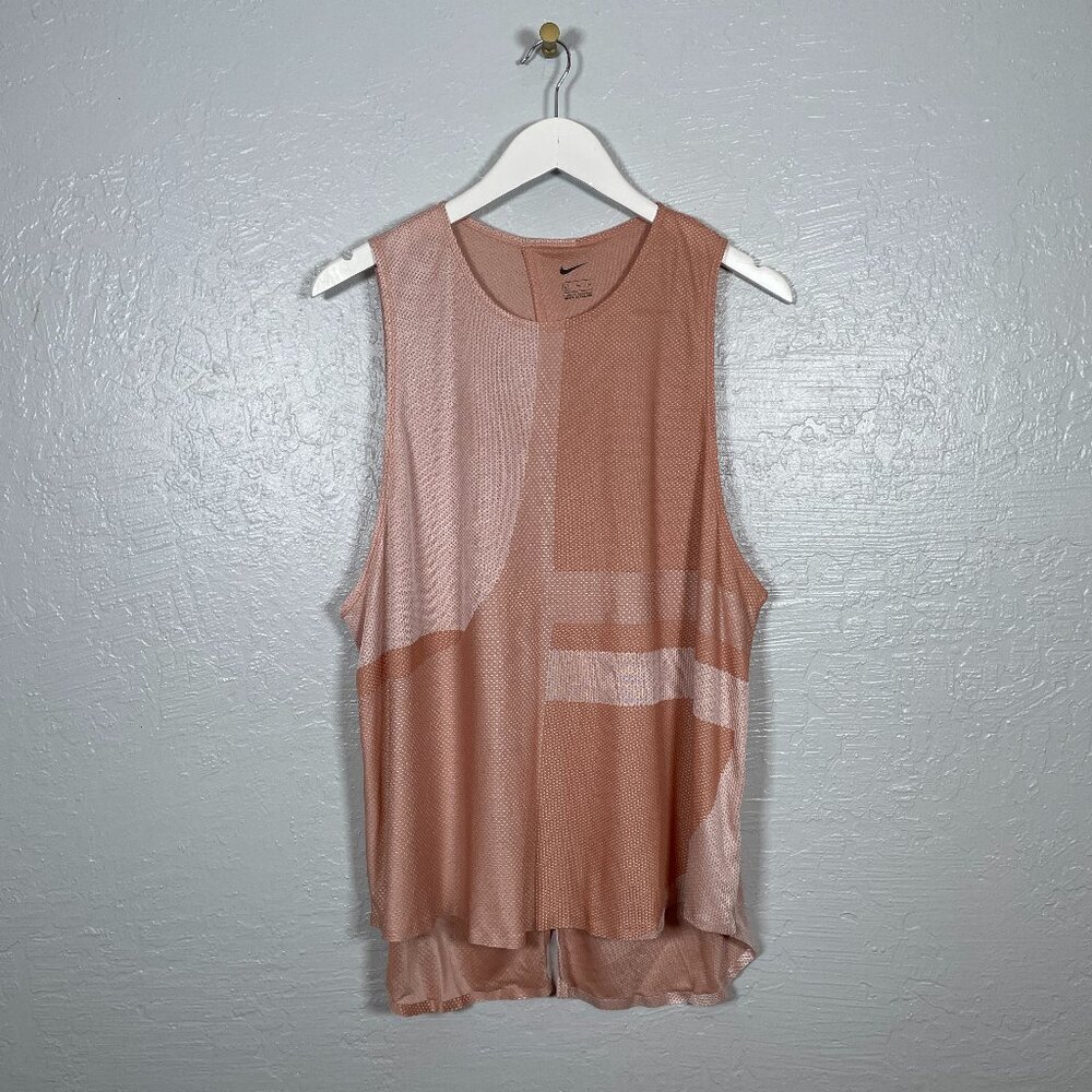 Nike Women XL Peach Orange Tech Pack Breathe Slit Back Train Tank Top AR6407